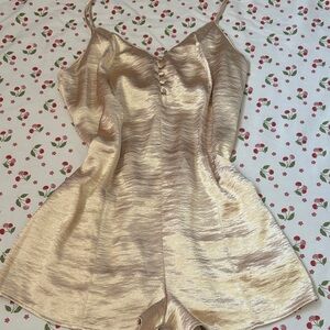 Gold Satin Sleepwear Forever21 Romper